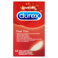 Durex Feel thin tenké kondomy pro větší citlivost 12 ks