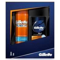 Gillette Dárkové Balení: Fusion Hydrating Gel Na Holení 200 ml + Gillette Pro 3v1 Balzám 50 ml
