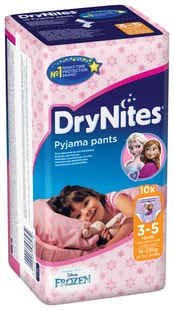Huggies DryNites 3-5 let 10ks dívky - kalhotkové pleny