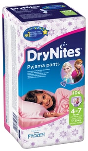 Huggies DryNites 4-7 let 10ks dívky - kalhotkové pleny