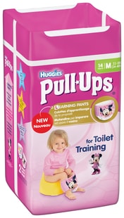 Huggies Pull-Ups 11-18kg 14ks dívky - tréninkové kalhotky