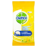 Dettol Power & Fresh antibakteriální víceúčelové ubrousky citron a limeta 32 ks